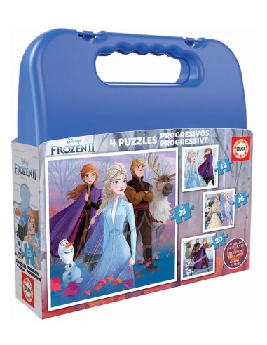 Maleta 4 puzzles progresivos 12 a 25 pzas. 18114 FROZEN