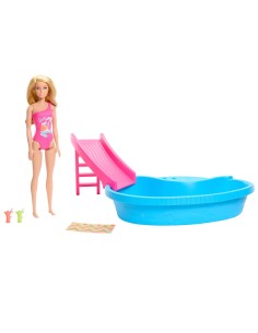 Muñeca Barbie Rubia con piscina HRJ74 BARBIE
