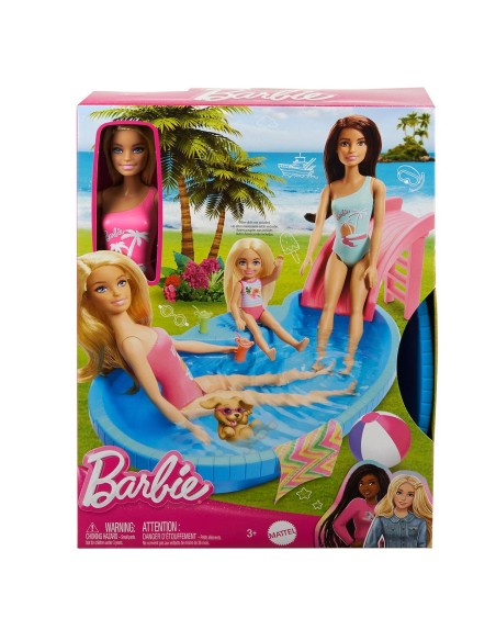 Muñeca Barbie Rubia con piscina HRJ74 BARBIE