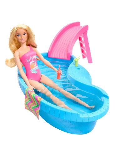 Muñeca Barbie Rubia con piscina HRJ74 BARBIE
