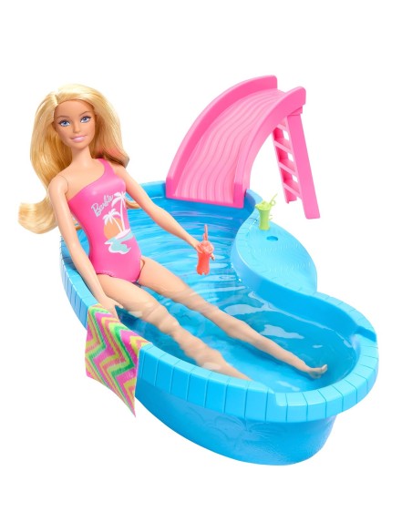 Muñeca Barbie Rubia con piscina HRJ74 BARBIE