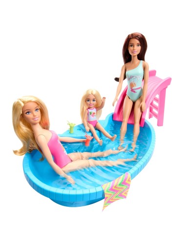 Muñeca Barbie Rubia con piscina HRJ74 BARBIE