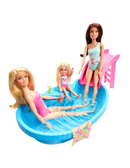 Muñeca Barbie Rubia con piscina HRJ74 BARBIE