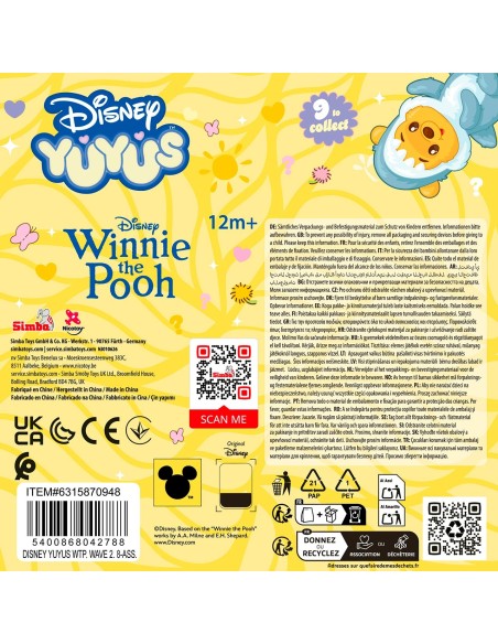 Peluche Yuyus 12 cm Winnie the Pooh Serie 2 6315870948 DISNEY SIMBA