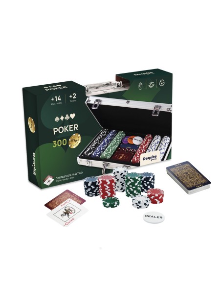 Set de Poker 300 fichas en maletín 941D00307 DEQUBE