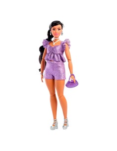 Muñeca Barbie Deluxe Metallic con conjunto morado JFP43 BARBIE