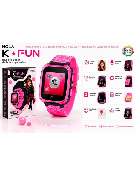 Reloj Inteligente HolaWatch K-Fun Rosa y Blanco 01141 CEFA