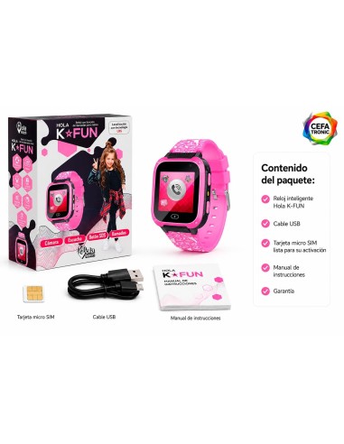 Reloj Inteligente HolaWatch K-Fun Rosa y Blanco 01141 CEFA
