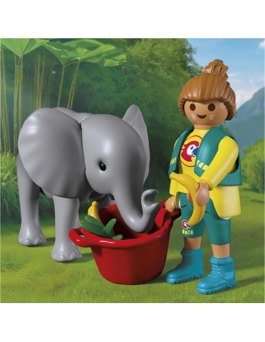 Zoo: Elefante bebé y Cuidadora 72092 PLAYMOBIL