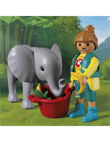 Zoo: Elefante bebé y Cuidadora 72092 PLAYMOBIL