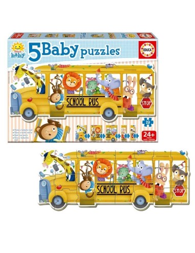 Puzzle autobús escolar lleno de animalitos 17575 | EDUCA | Juguetes ...