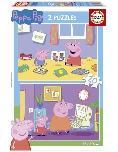 Set de 2 puzzles 20 piezas 18087 | PEPPA PIG EDUCA | Juguetes Abracadabra