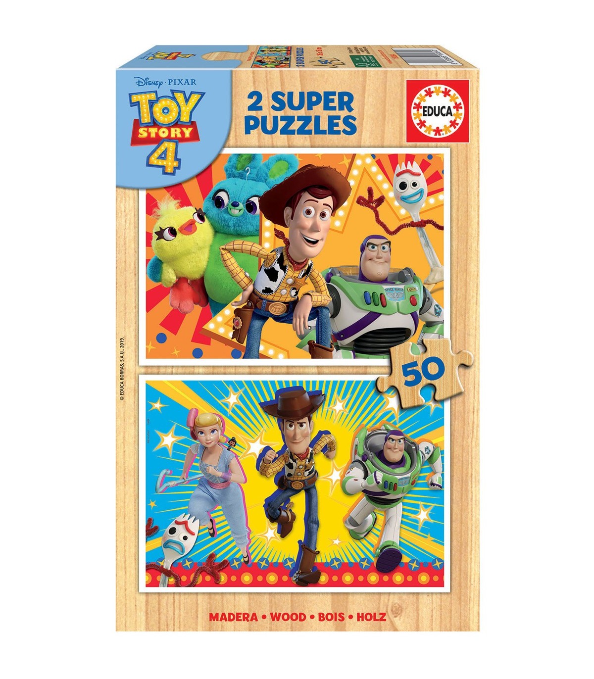 Puzzle madera 2x50 18084 | TOY STORY 4 EDUCA | Juguetes Abracadabra