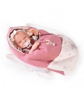 Muñeca recién nacida Lea con saco-mochila para paseo 42 cm. 50274 MUÑECAS ANTONIO JUAN