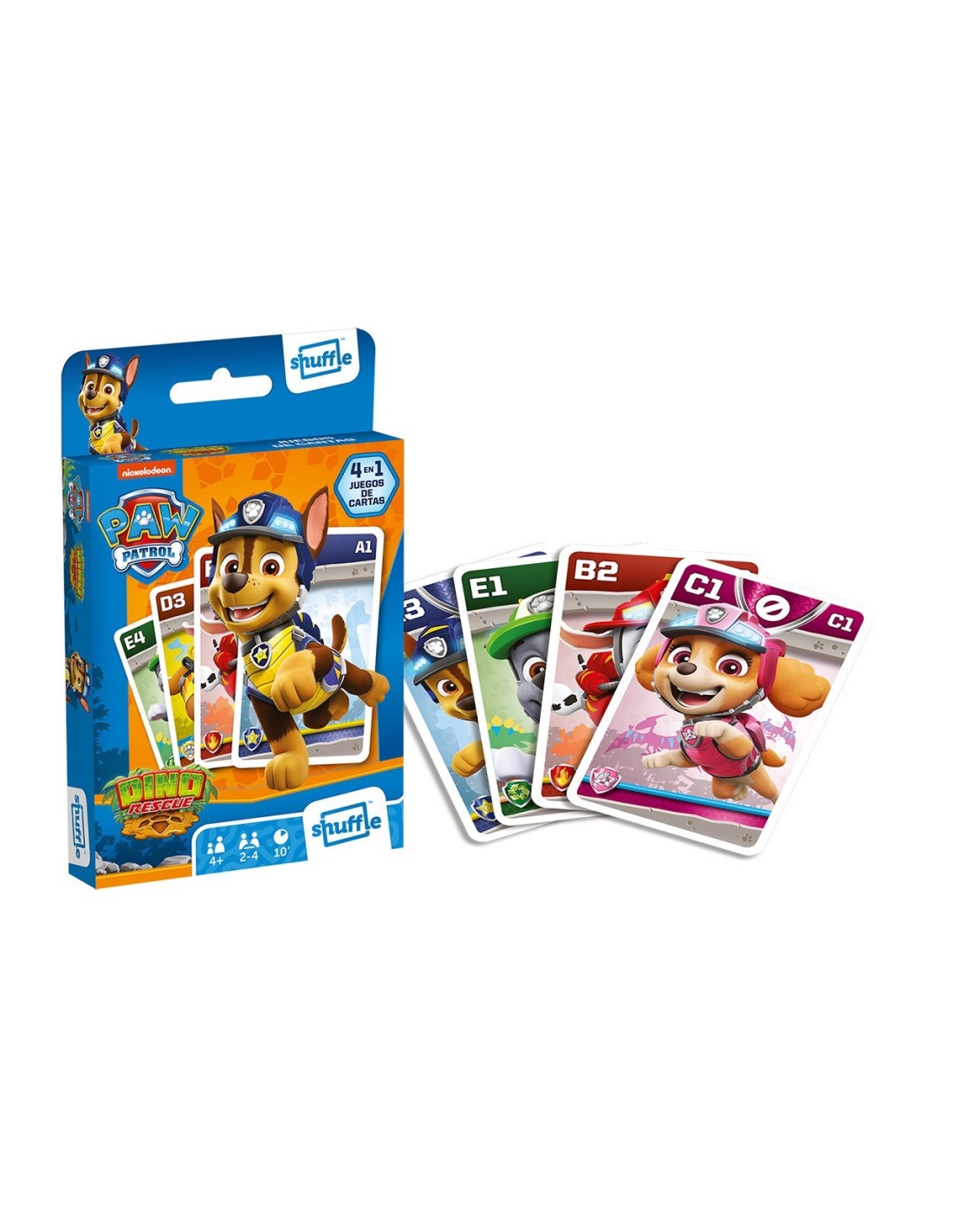 Juego de cartas 4 en 1 10027507 | PAW PATROL SHUFFLE | Juguetes Abracadabra