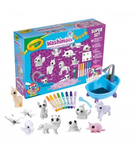 Washimals Pets - Súper Set 10 mascotas + stickers lavables 74-7502 CRAYOLA