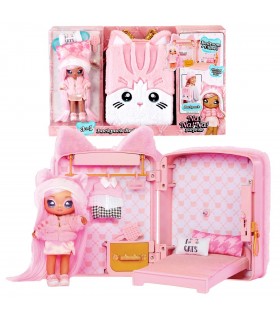 Muñeca Na! Na! Na! Surprise 3-in-1 Backpack Bedroom Series 3 Playset- Pink Kitty 585589 NA NA NA MGA