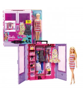 Barbie Fashionista Armario portátil con muñeca HJL66 BARBIE