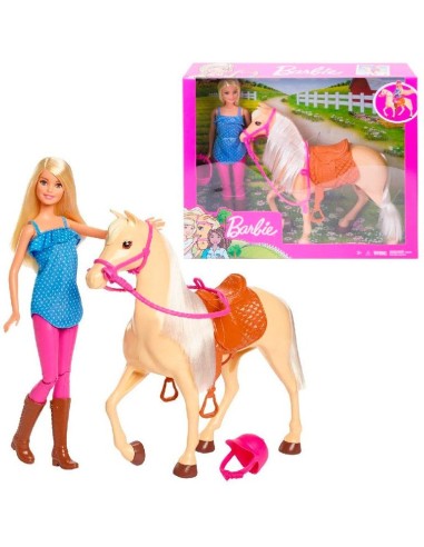 Muñeca Barbie con su caballo FXH13 BARBIE