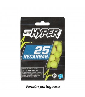 Recarga de 25 proyectiles Nerf Hyper en Portugués F0576POR NERF CLUEDO