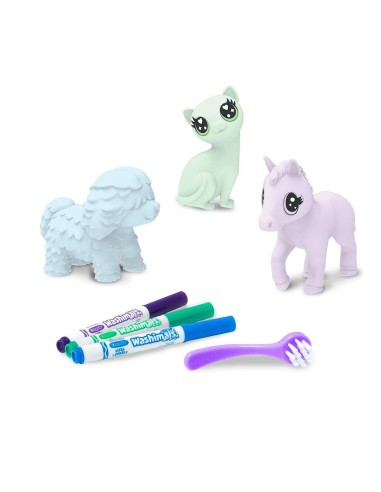 Washimals Pets Set de 3 mascotas colores pastel 74-7511 CRAYOLA