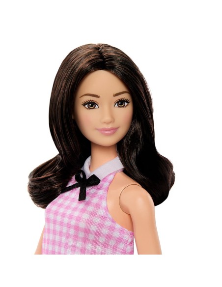 Muñeca Barbie Fashionista Vestido de cuadros rosas HRH21 BARBIE